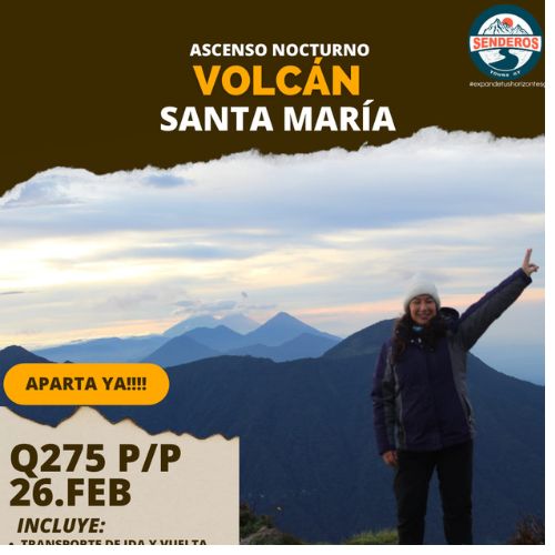 Ascenso nocturno al volcán Santa María 2023