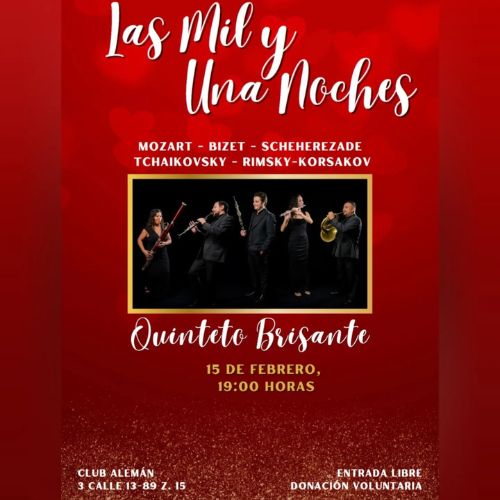 Concierto «Las Mil y Una Noches» del Quinteto Brisante en Ciudad Guatemala 2023
