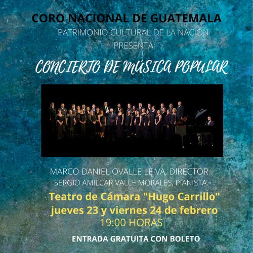 Conciertos de música popular del Coro Nacional de Guatemala 2023