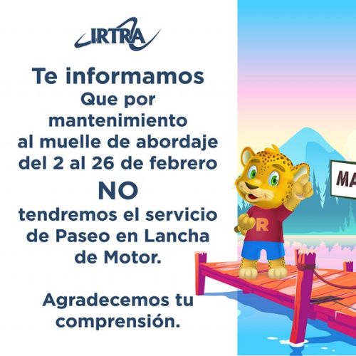 Irtra Amatitlán no tendrá disponible momentáneamente su servicio de paseo en lancha de motor