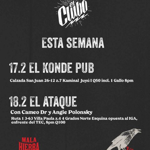 Póster informativo sobre los conciertos de elClubo