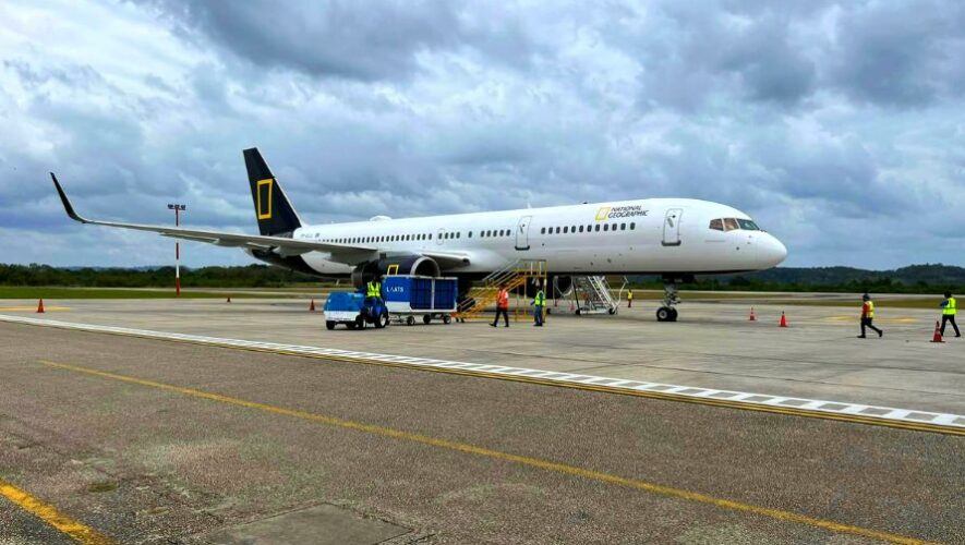 un Avión de National Geographic arribó en Petén Febrero 2023