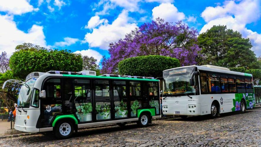 Antigua Guatemala tiene nuevos buses eléctricos y ecológicos