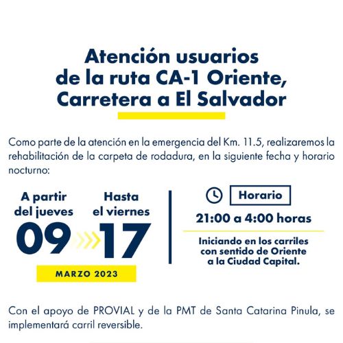 Cierre km11.5 carretera a El Salvador Marzo 2023