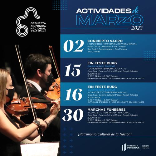 Concierto de marchas fúnebres de la Orquesta Sinfónica Nacional de Guatemala 2023