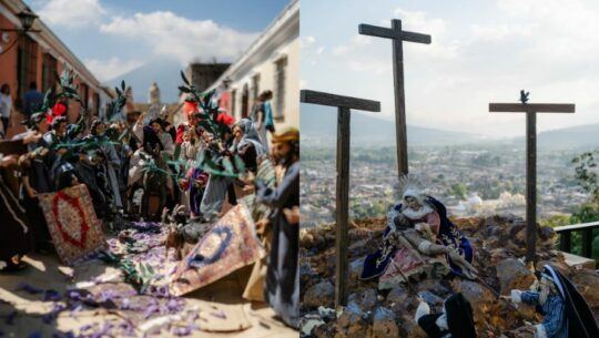 Recrearon escenas en miniatura de Semana Santa en diferentes lugares de Antigua Guatemala, abril 2023