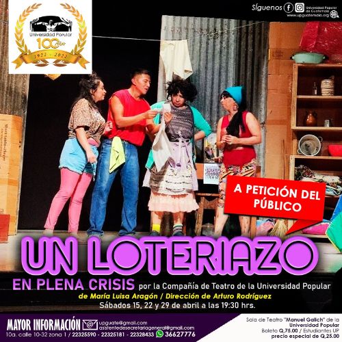 «Un loteriazo en plena crisis», obra de teatro en Guatemala 2023