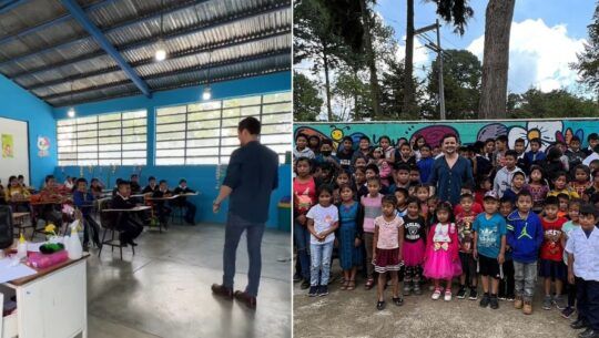 Arturo Castro visitó una escuela en Ciudad Quetzal
