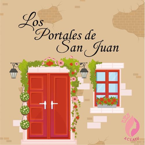 Los Portales de San Juan, decoración de puertas con flores en San Juan del Obispo 2023