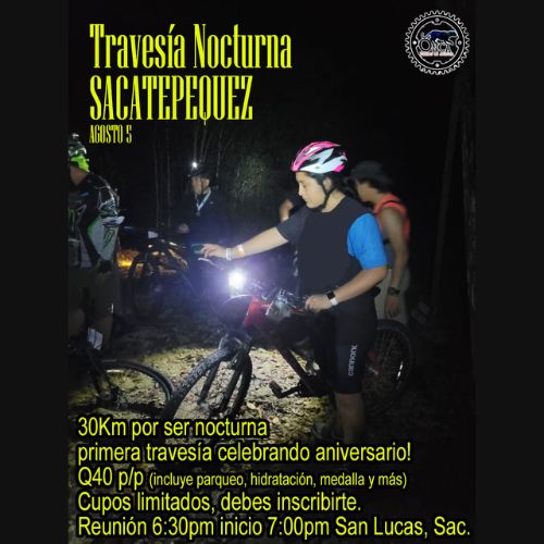 recorrido nocturno en bicicleta