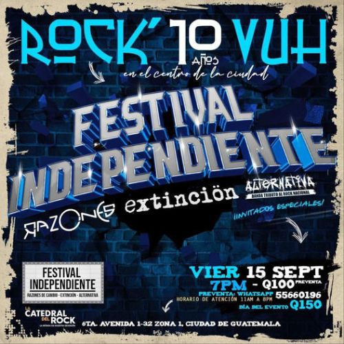 Festival Independiente, presentaciones de rock en Guatemala 2023