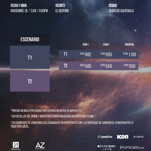 Precio de las entradas al Concierto de Kim Hyun Joong en Guatemala