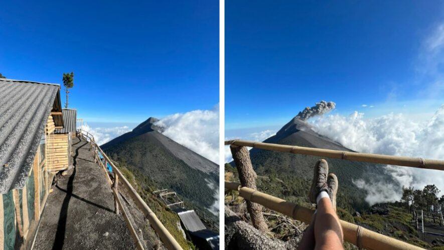 cabañas en la cima del Volcán Acatenango