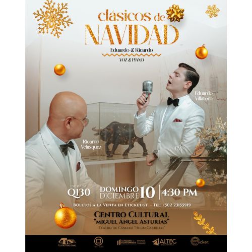Eduardo Villatoro y Ricaro Velazquez Concierto «Clásicos de Navidad» en Ciudad Guatemala