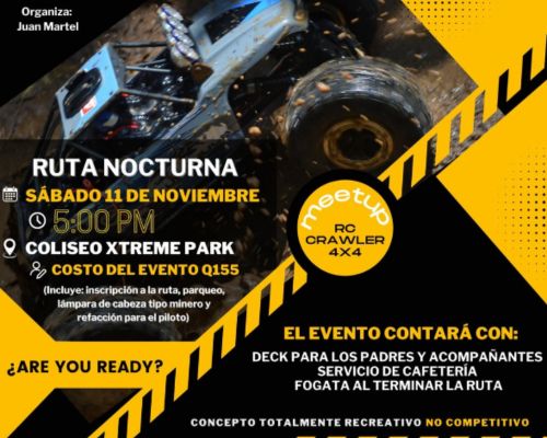 Ruta nocturna de RC Crawlers 4x4 en Guatemala 2023
