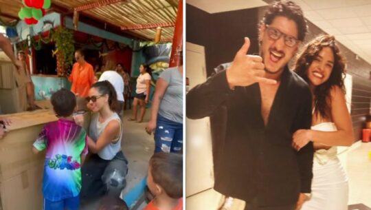 Adria Arjona y Ricardo Arjona Jr. sorprendieron a niños guatemaltecos con regalos de Navidad