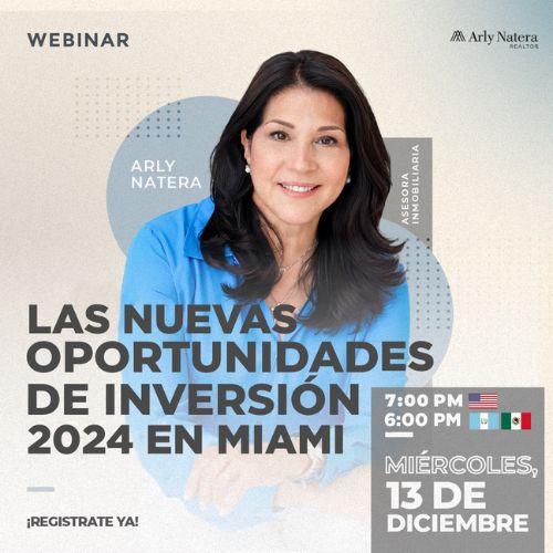 Arly Natera webinario inversiones en Miami para 2024