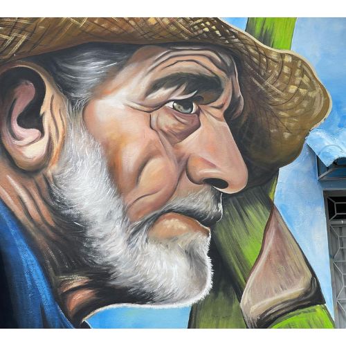 Artistas San Pedro La Laguna pintaron impresionante mural en festival de muralismo de Colombia