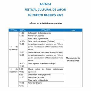 Asiste al Festival Cultural de Japón en Puerto Barrios Diciembre 2023 