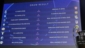 Calendario de octavos de final de la Champions League 2023-2024