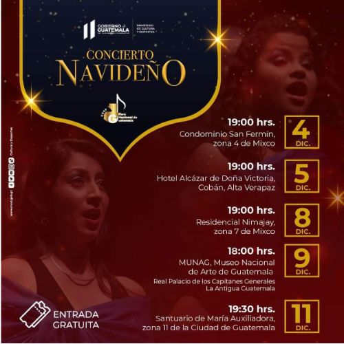 Conciertos navideños del Coro Nacional de Guatemala Diciembre 2023