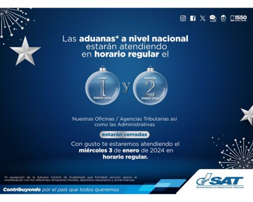 Horarios de entidades en Guatemala SAT