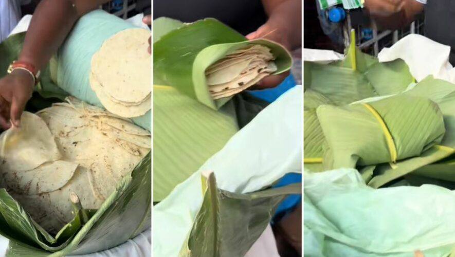 Mexicana se sorprendió al comprar tortillas envueltas en hojas de maxán en la frontera de México y Guatemala