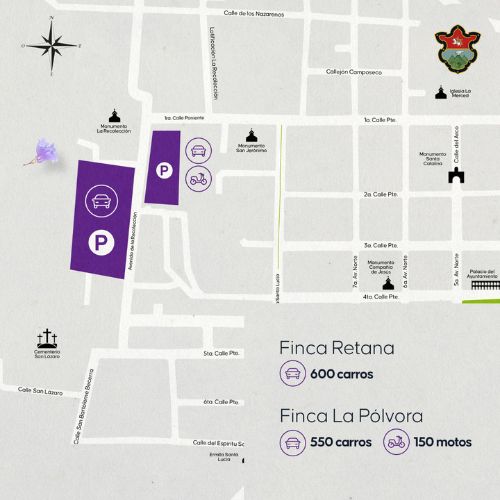 Parqueos municipales en La Antigua Guatemala 2024