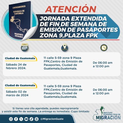 Pasaportes durante el fin de semana 2024