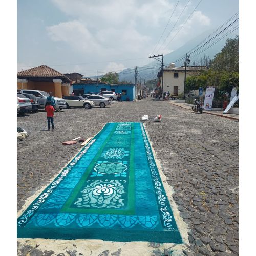 Alfombra inspirada en el agua, Antigua Guatemala