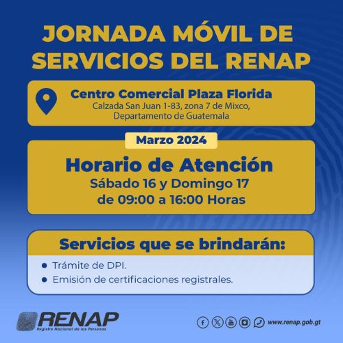 Jornada fin de semana Renap marzo 2024