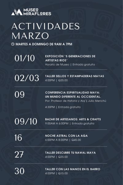 Museo Miraflores agenda de marzo 2024