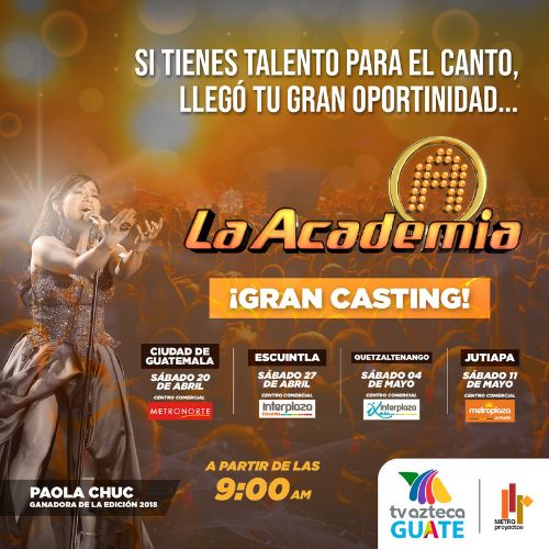 Fechas del Casting de La Academia 2024 en Guatemala