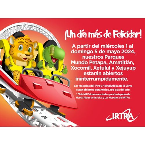 Horarios de los parques del Irtra para el 1 de mayo