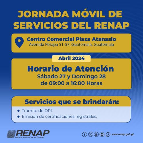 Jornada móvil del Renap en Abril 2024