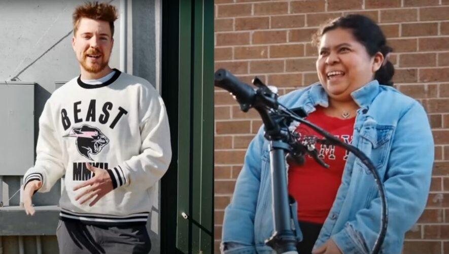 MrBeast regaló una bicicleta eléctrica a una madre guatemalteca en Estados Unidos