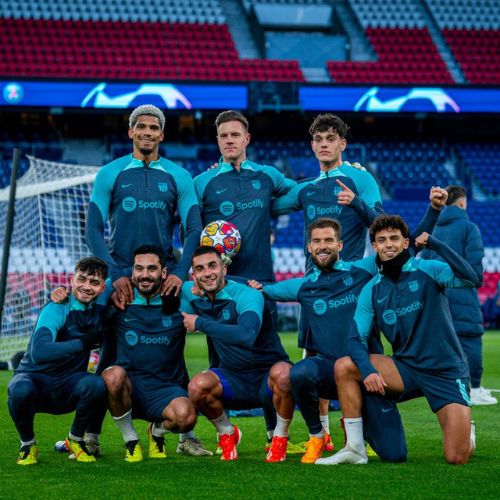 Jugadores del FC Barcelona en París
