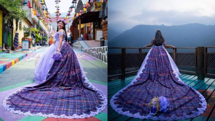 Quinceañera guatemalteca sorprendió por hacer un vestido con tela típica