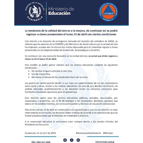 Regreso a clases abril 2024