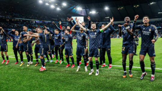 festejo jugadores del Real Madrid