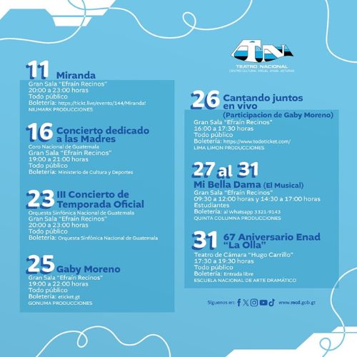 Actividades de la Cartelera Cultural Mayo 2024
