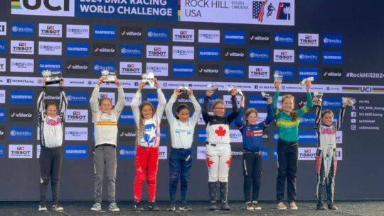 Niñas ciclistas en el Campeonato del Mundo BMX