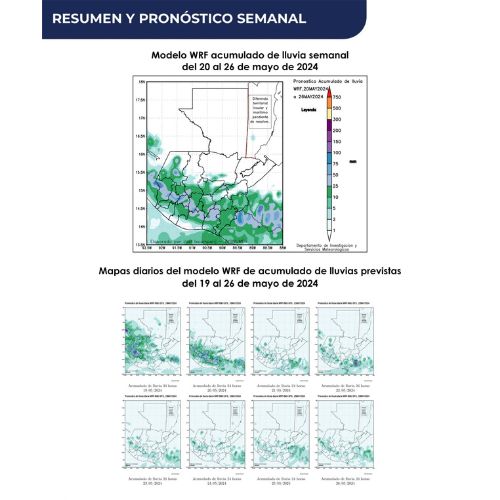 Clima en Guatemala 20 al 26 de mayo 2024