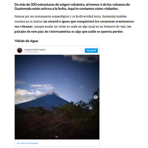 Fotografías Sergio Montúfar en artículo de National Geographic