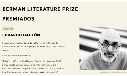 Guatemalteco Eduardo Halfon ganó el Berman Literature Prize 2024 en Suecia