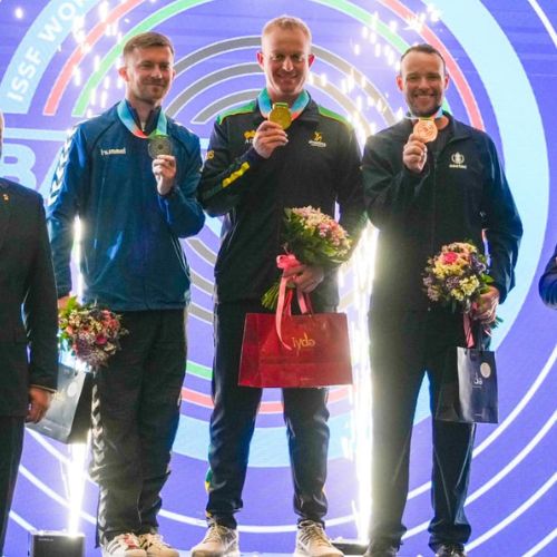 Podio de foso en la Copa del Mundo de Baku
