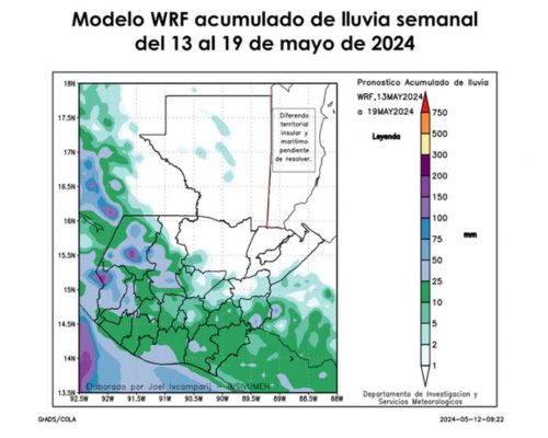Lluvias, clima en Guatemala del 13 al 19 de mayo 2024