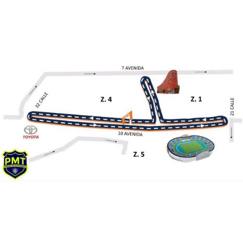 Mapa GuateCare Run 2024 en Guatemala