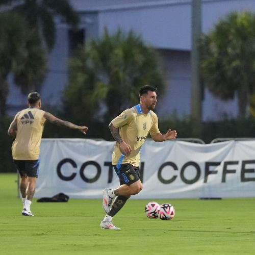 Leo Messi en entrenamiento