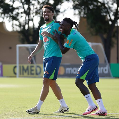 Lucas Paquetá y Vinicius Jr en entrenamiento